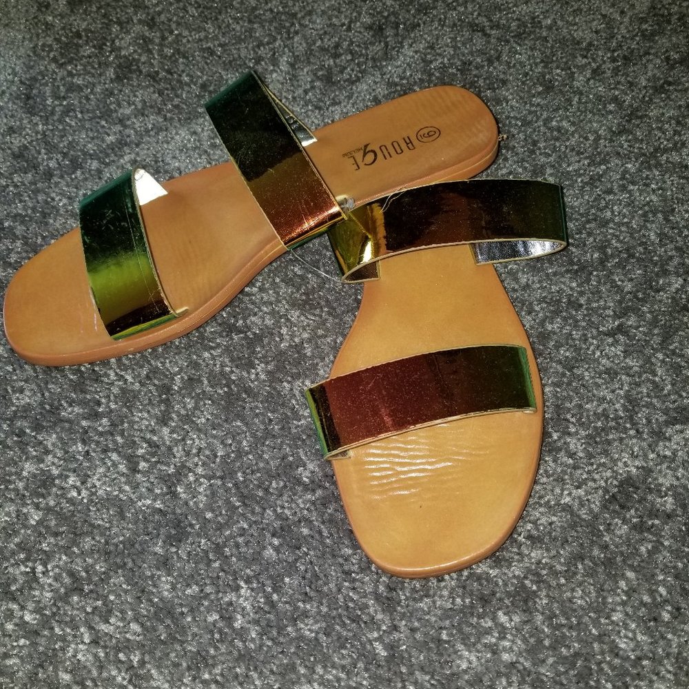 metallic gold sandals